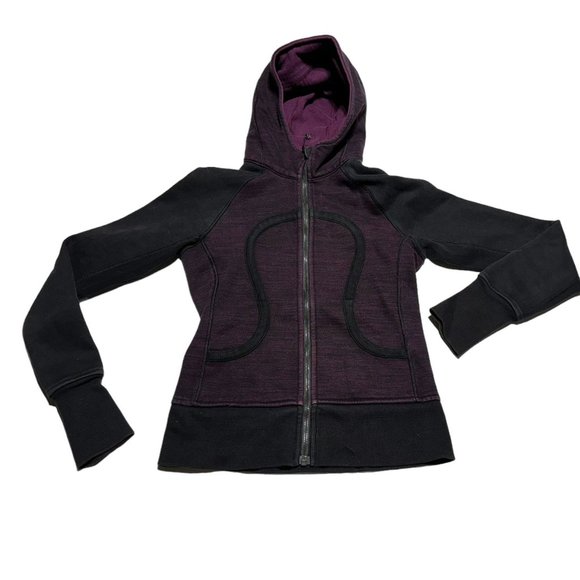lululemon athletica Tops - Lululemon Purple/Black Scuba Full Zip Hoodie Size 4
